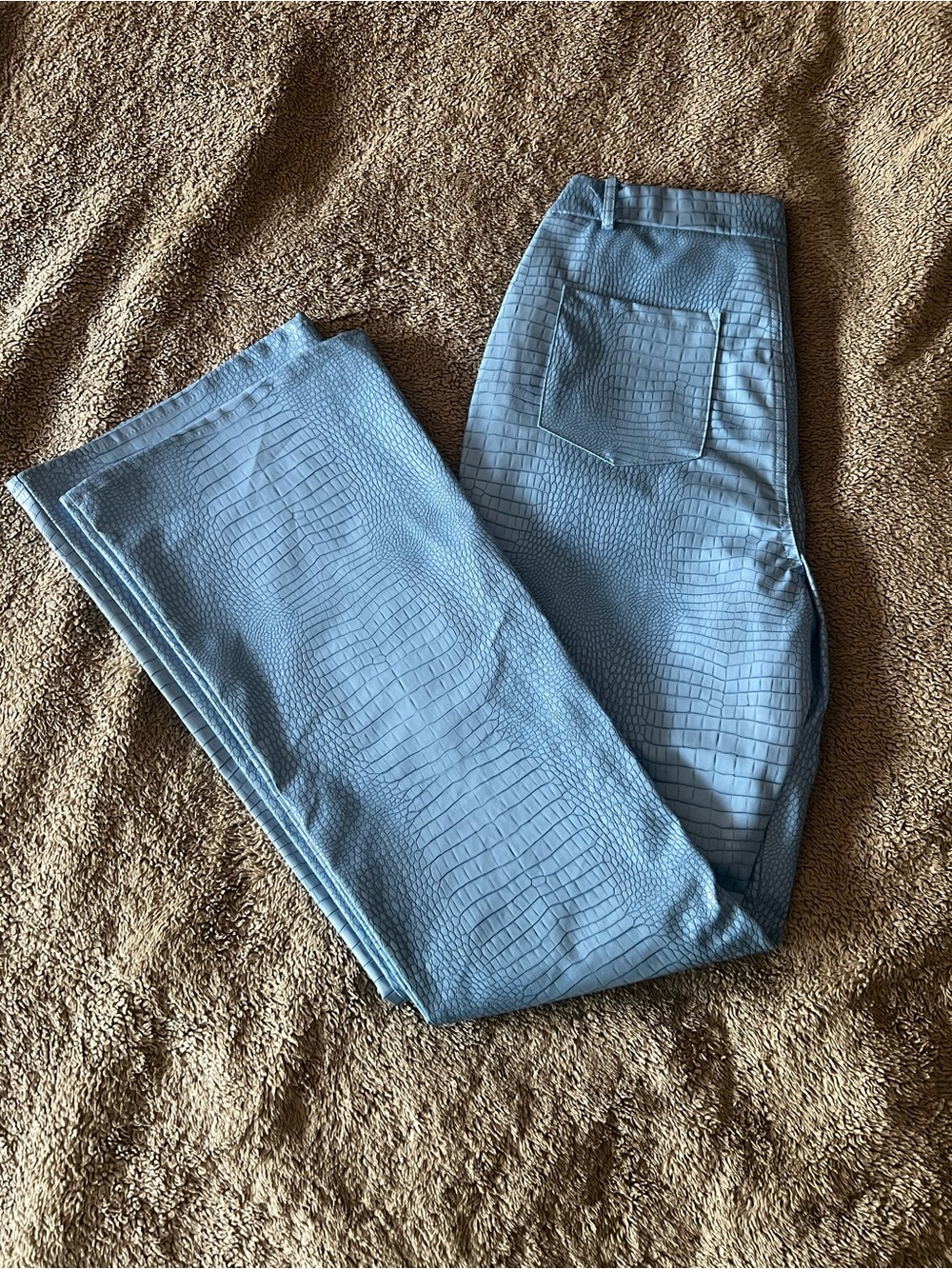 Princess Polly Blue Faux Leather Pants - Size US 4 - Picture 4 of 4